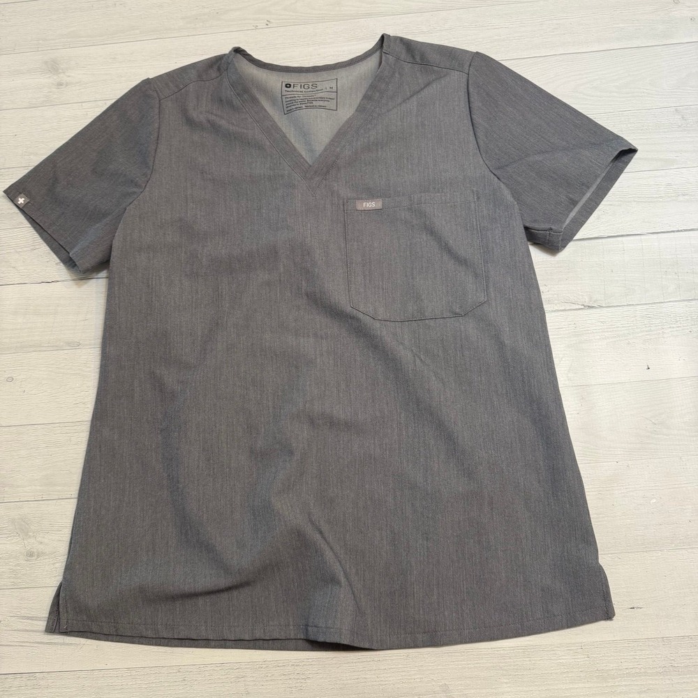 Figs technical collection grey scrub top short sleeve medium